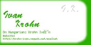 ivan krohn business card